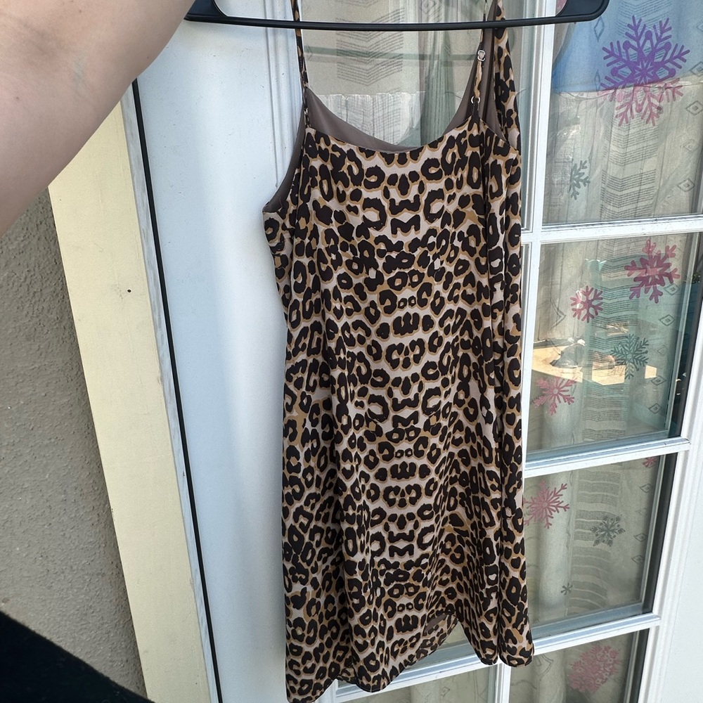 Leopard Print Slip Dress - size 6 Rebecca Minkodf
